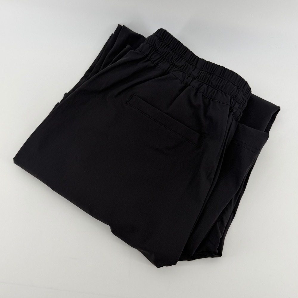 Fabletics Black Cargo Pants Wide Leg Elastic Waist Utility Pockets Large L NEW